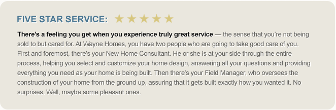 5 Star Service on all our new homes