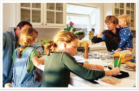 Inset-Family-in-Kitchen-of-new-home6 Family in Kitchen of new home